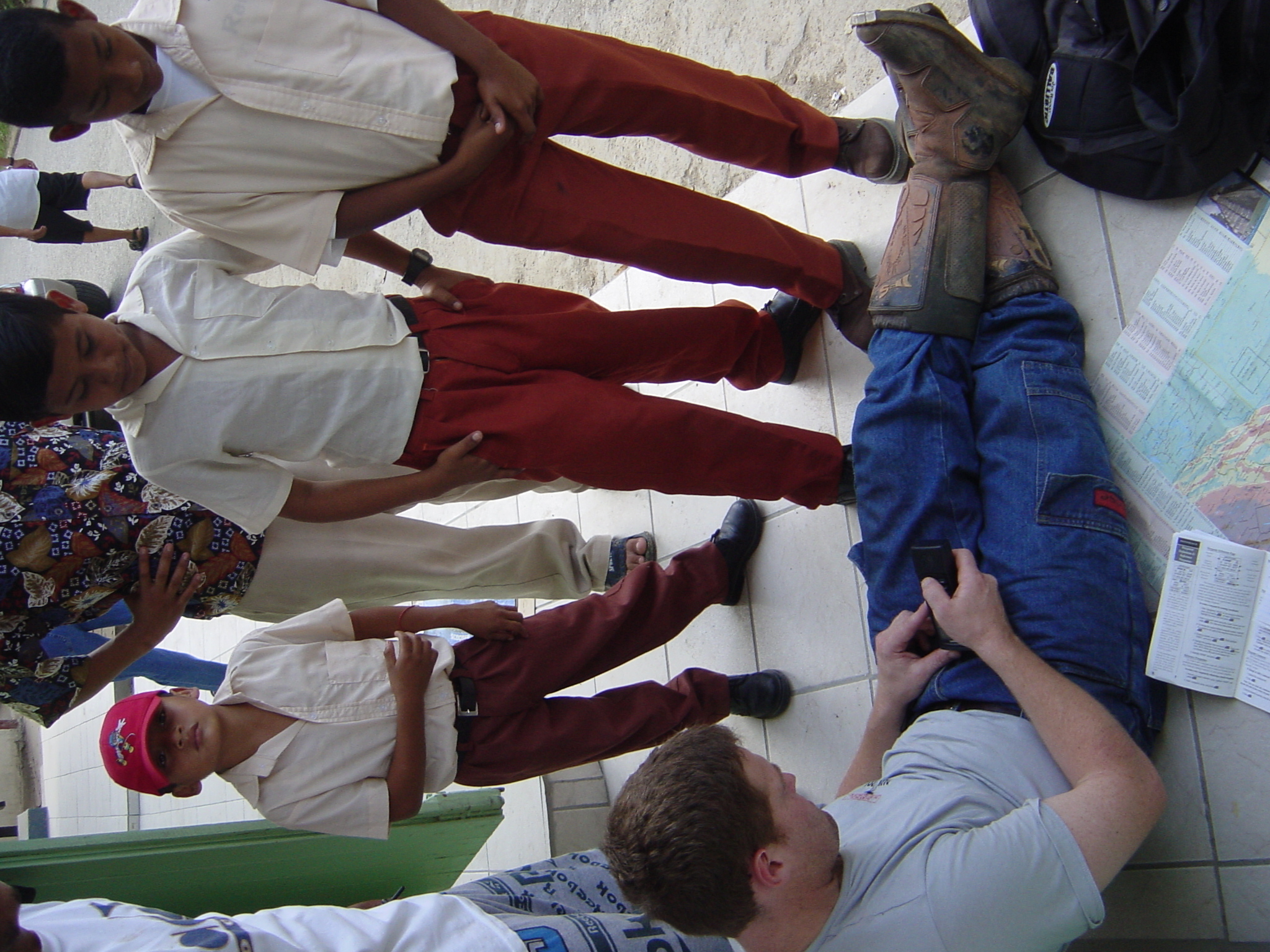 A couple of the local lads who were supervising Boxy to programme the GPS