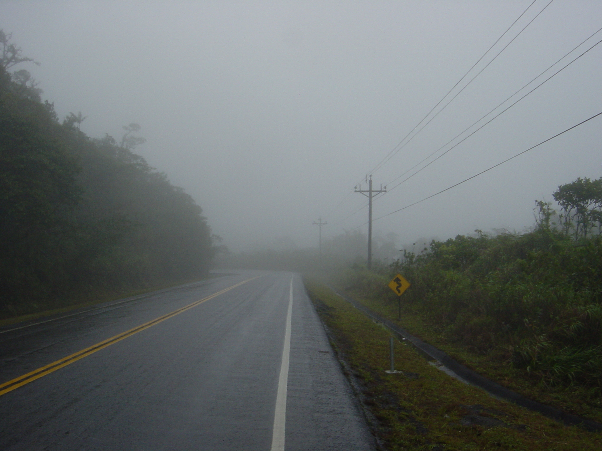 One of the clearer moments of the ride: the storm uncovered mountain