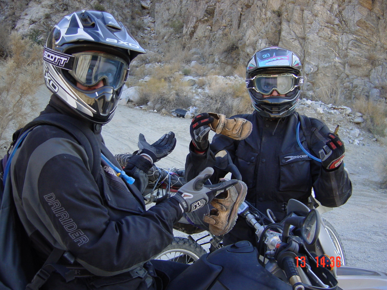 Boxy and Jamie finding children’s shoes and bullets in the desert