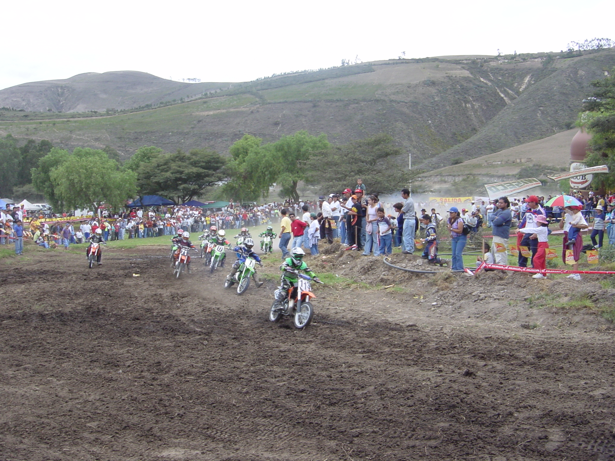 These little fellows on 65cc bikes were the best entertainment of the day. The little fellow at the front would have given most people in the 250cc class a run for their money; he was clearing 50 feet over the jumps on this 50 kg, 15 hp KTM.