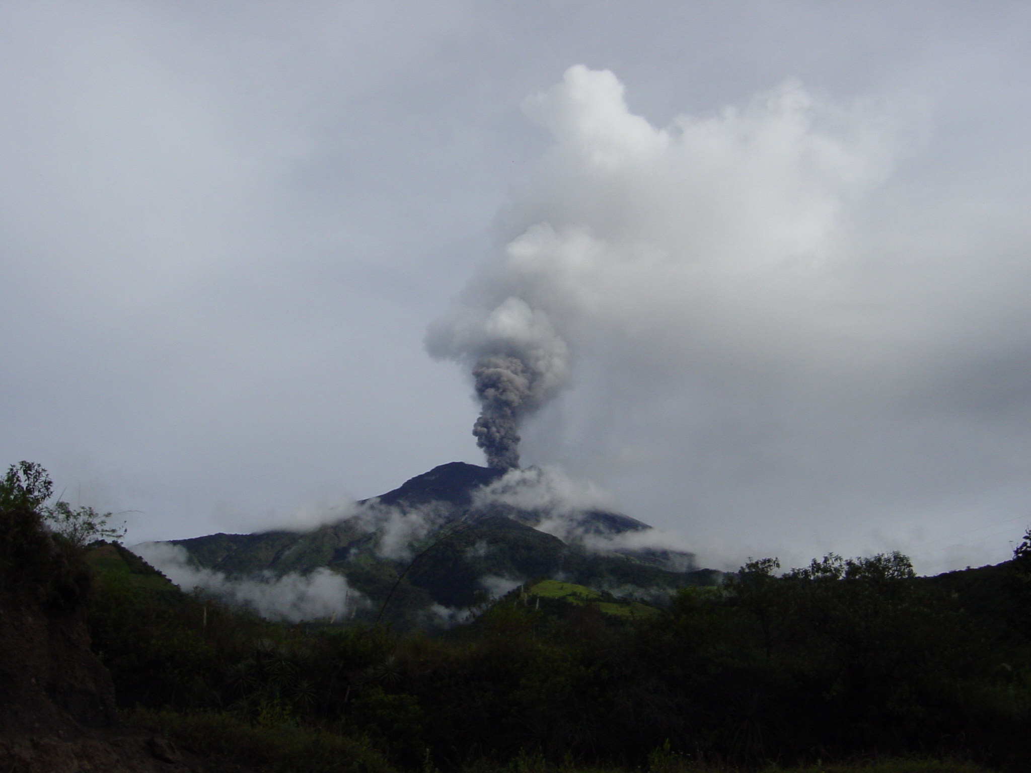 Active volcano near Banos.