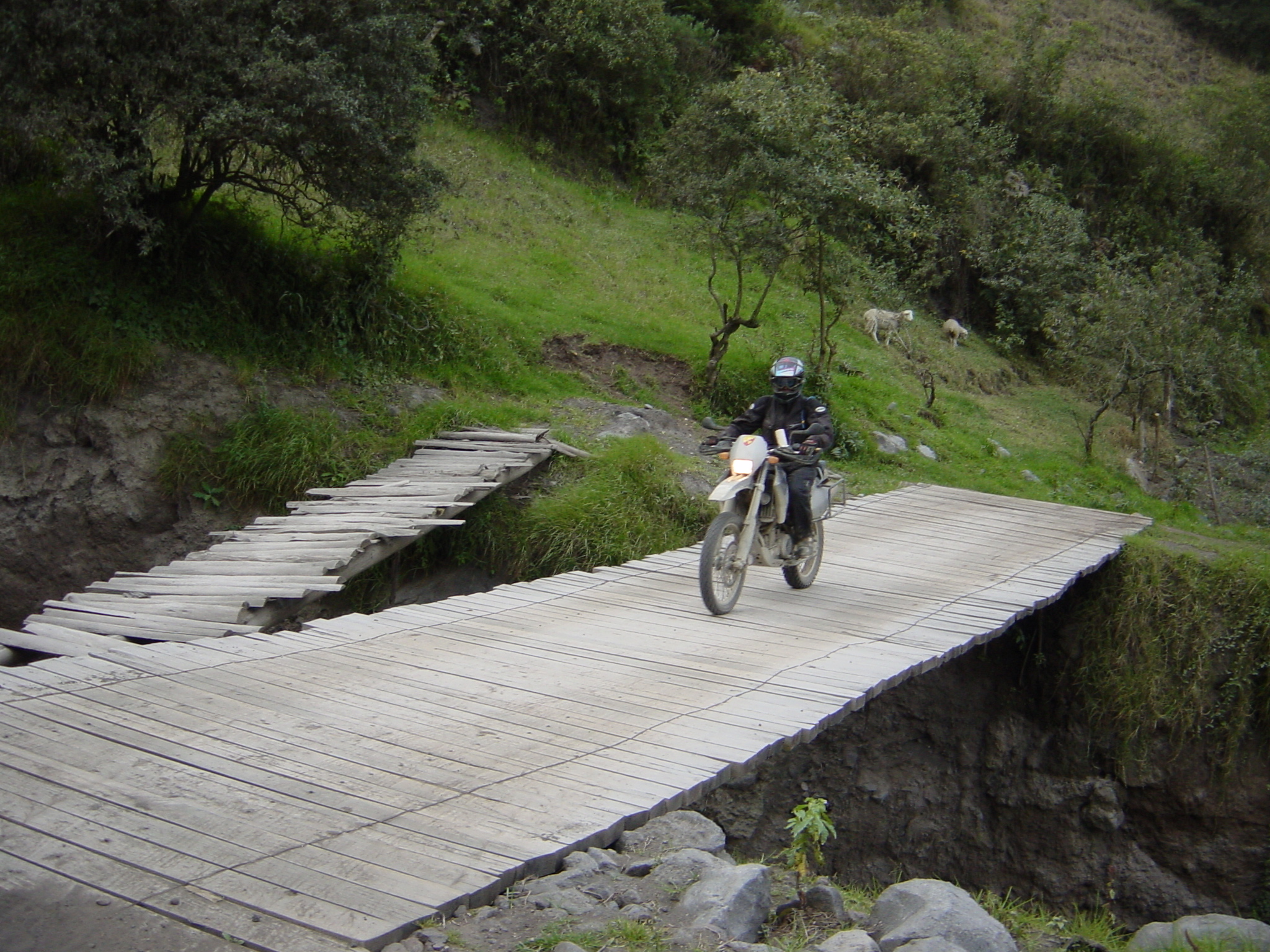 One of the many home-made bridges we crossed.