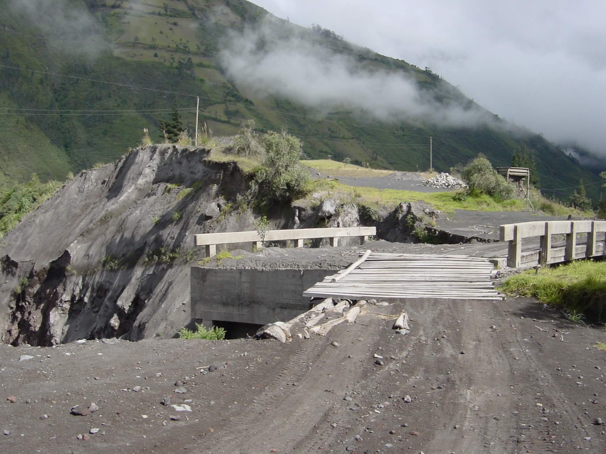 The bridge had been patched - lots of wood, not so much concrete.