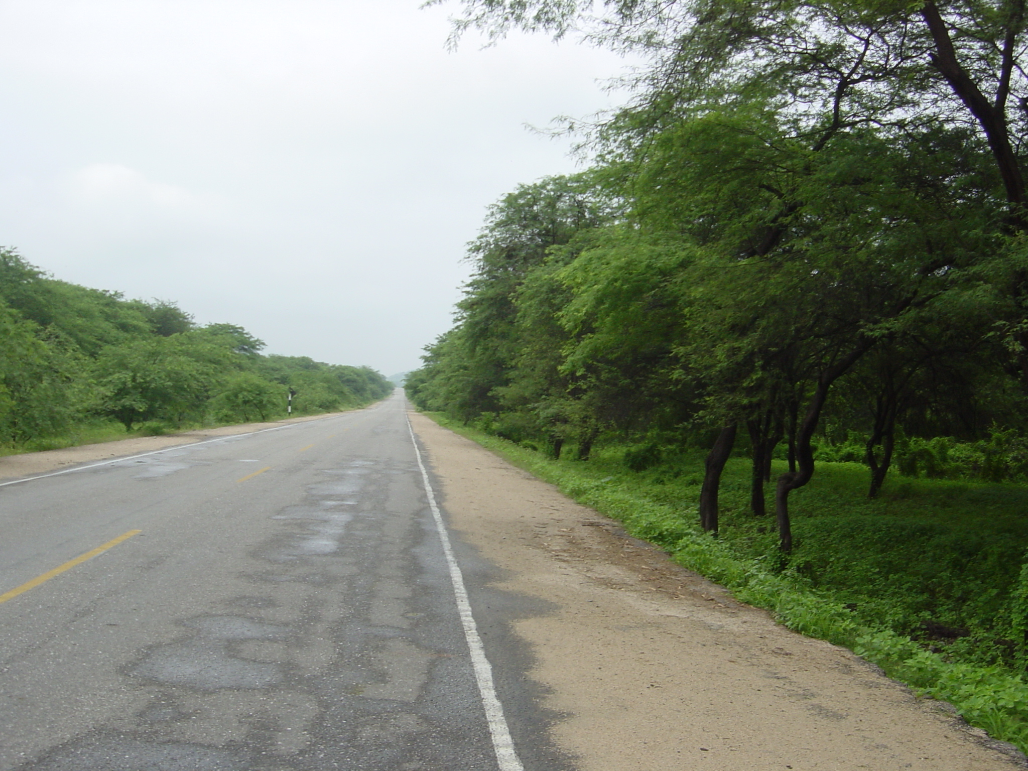 The road goes straight