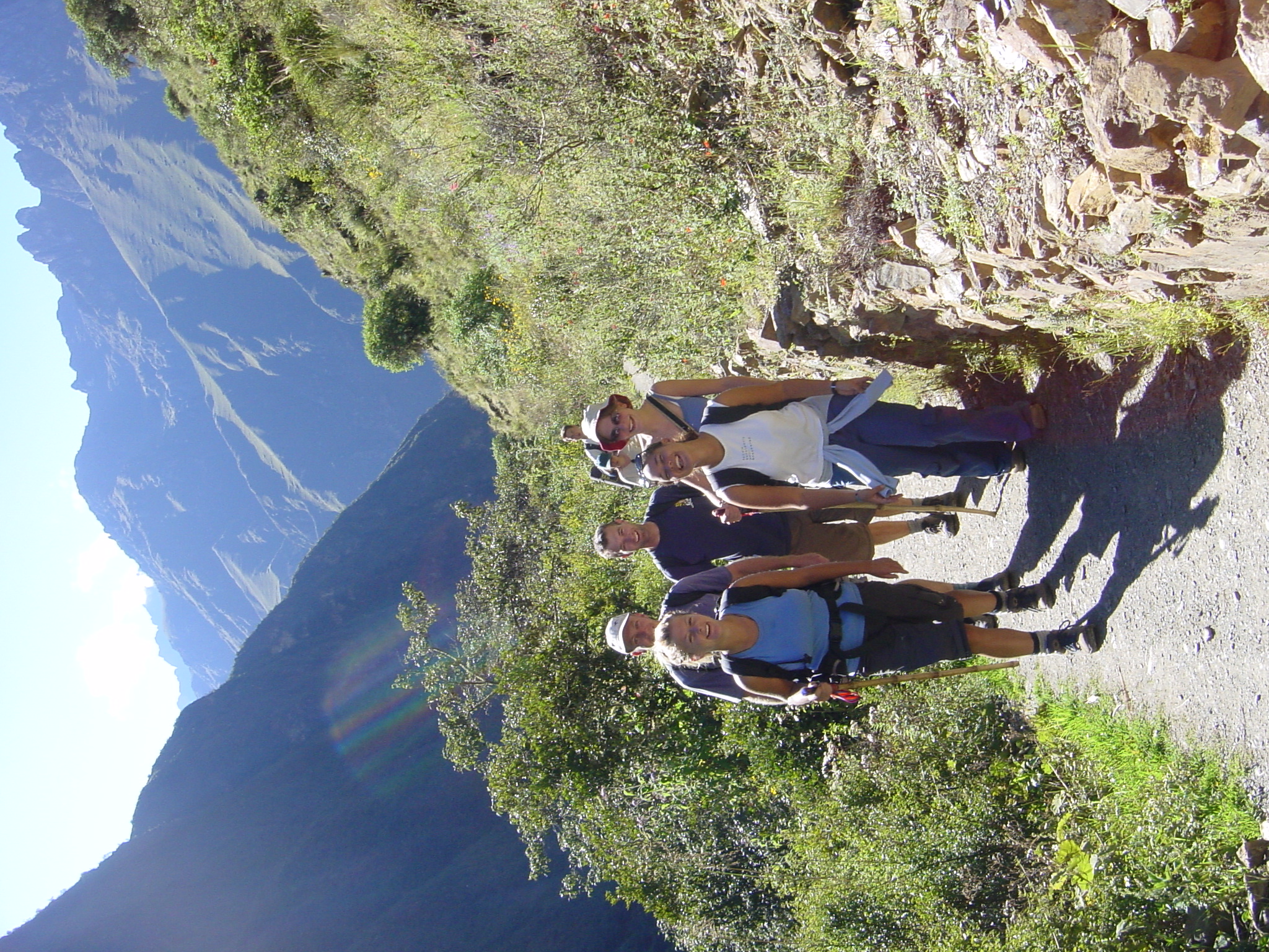 Part of our group for the Inca trail - Stephanie, Kathy, Nicola, Jamie and Martin.