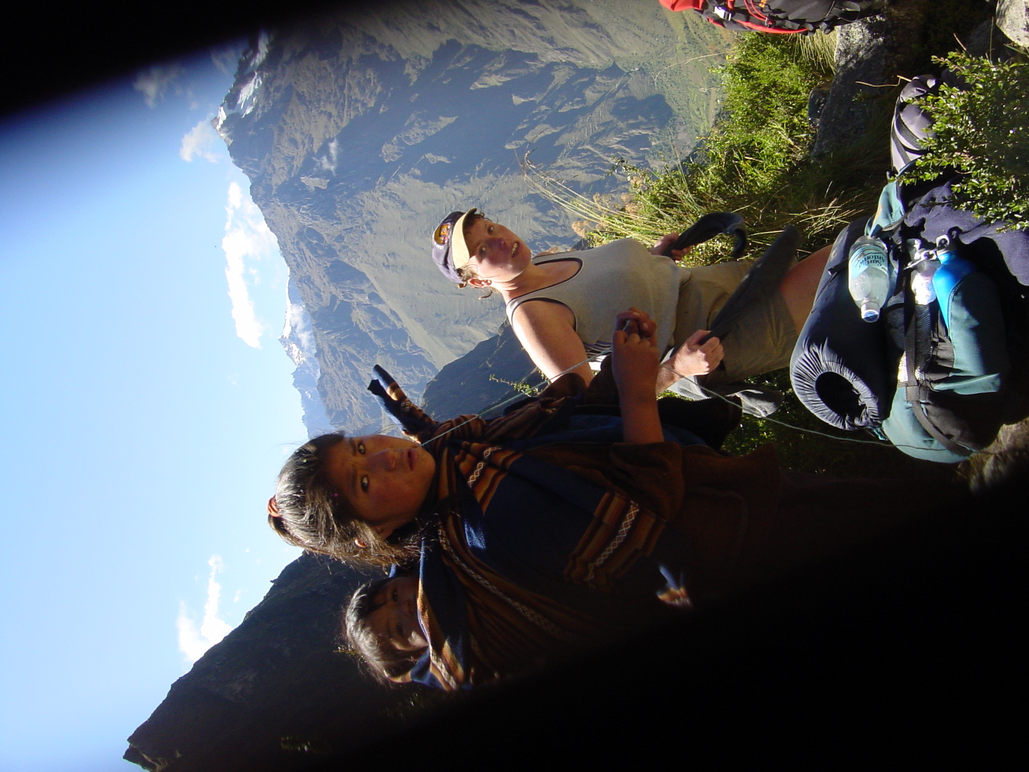 Local and child near the top of one of the passes.