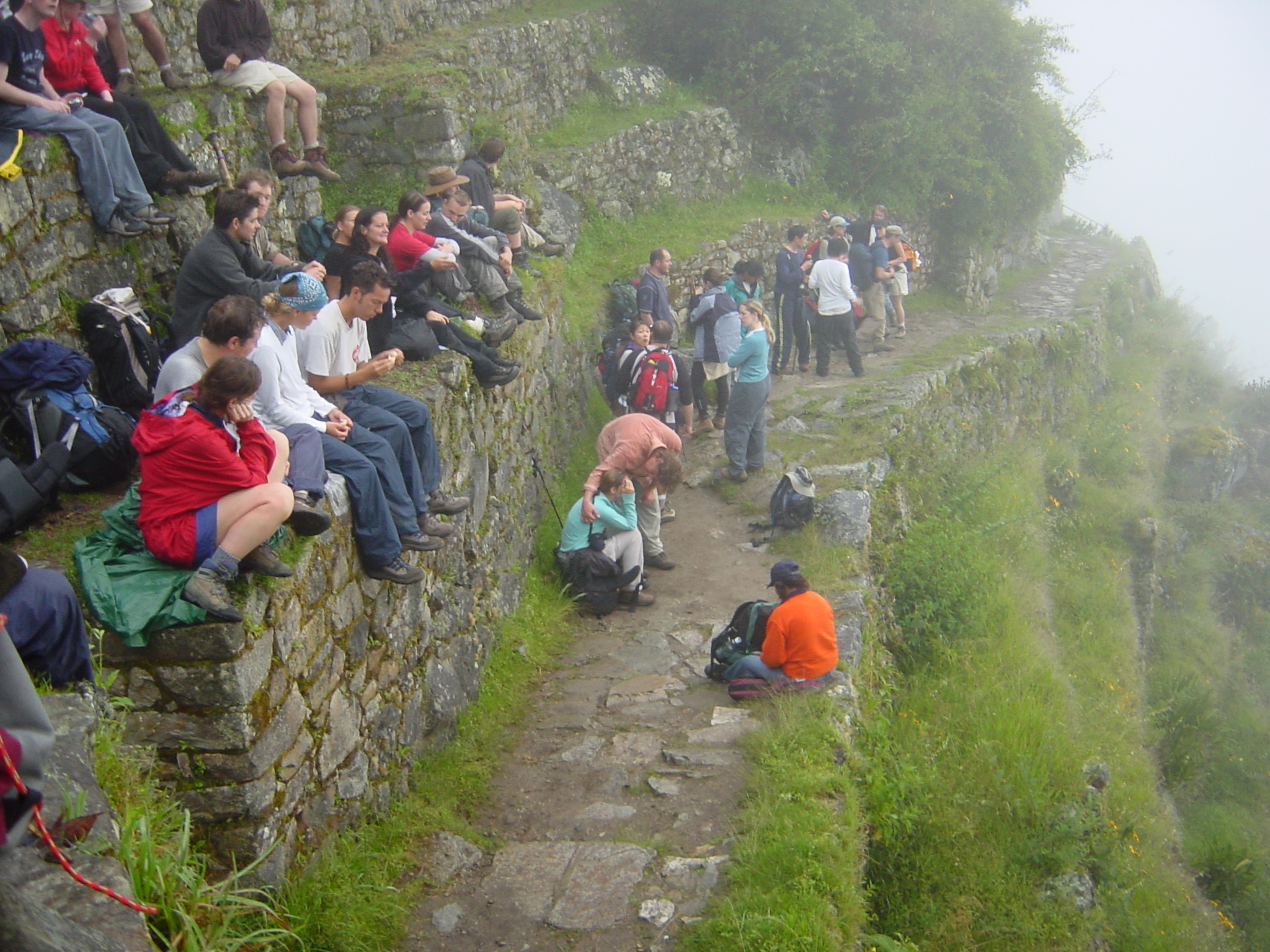 The girl in the centre of this shot was somewhat overwhelmed by the 4 day trek to see fog.