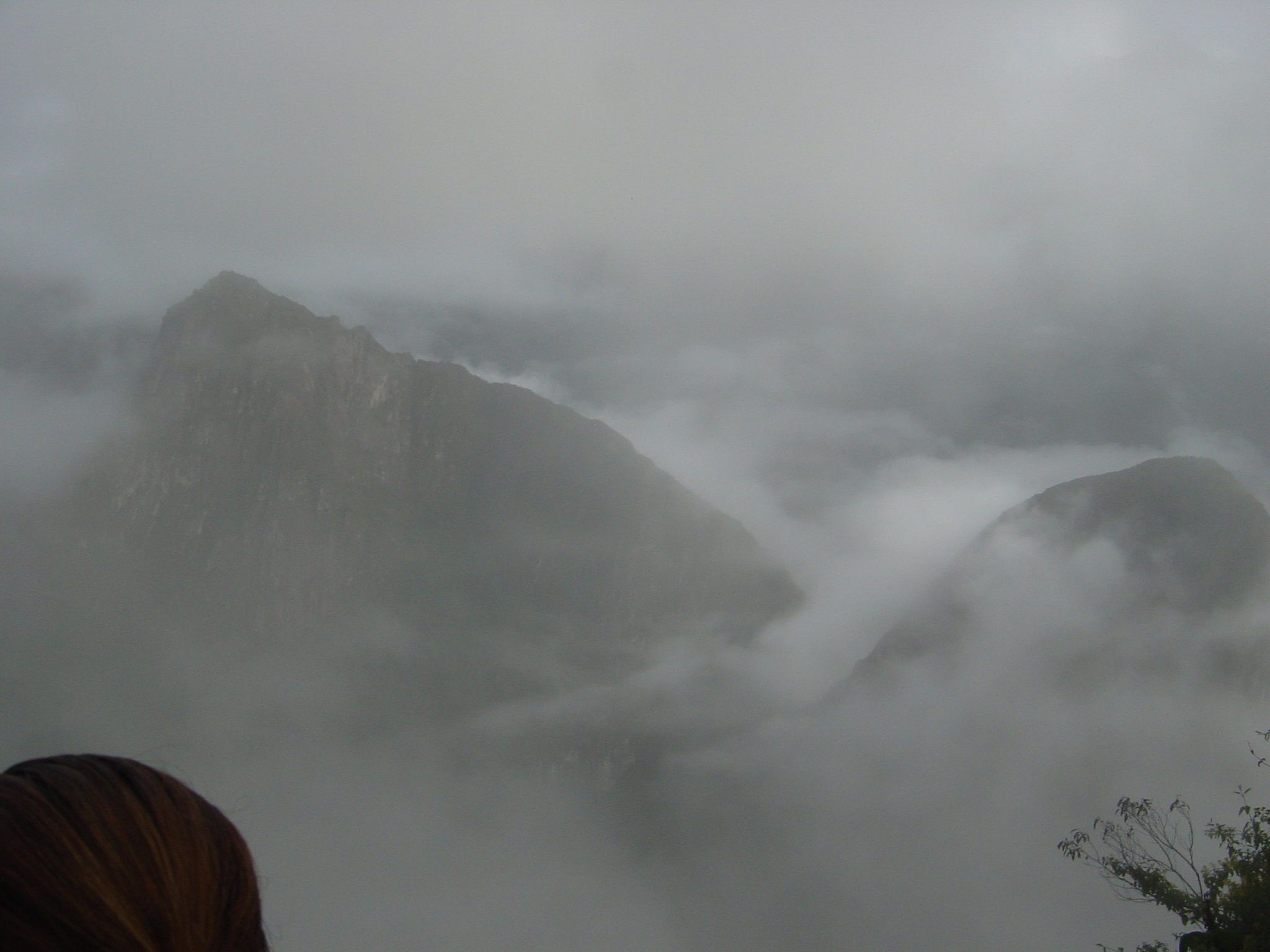 The trail disappeared into the cloud.