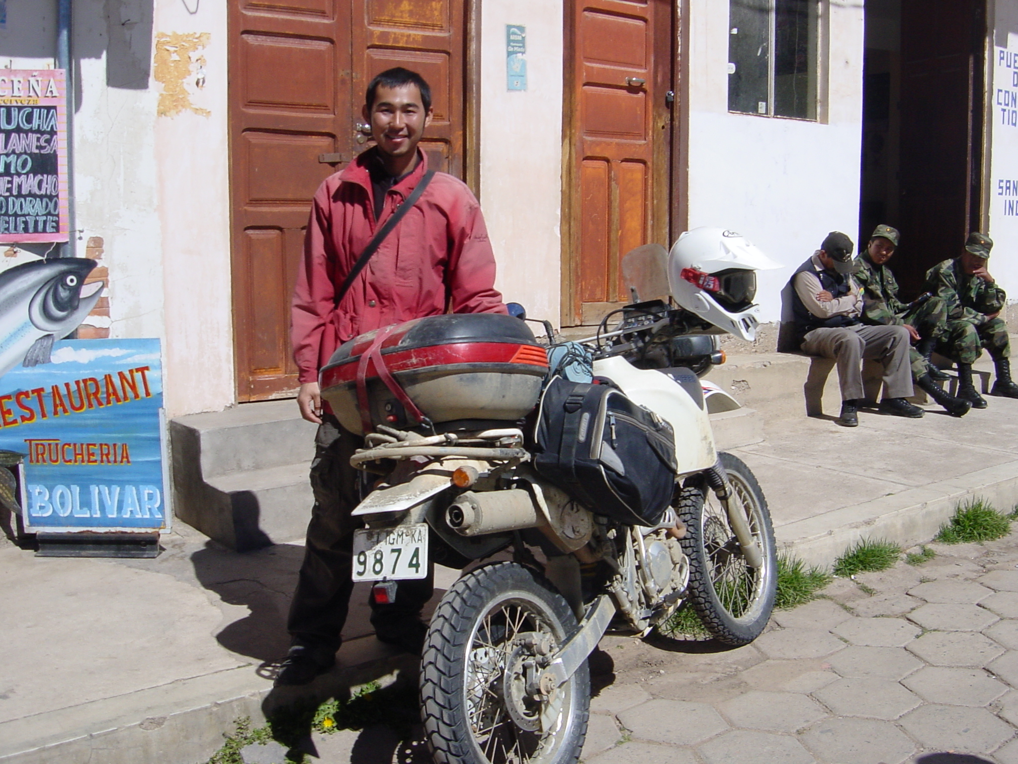 Yoshi and his XR. He is from Japan and was riding solo from Alaska to the bottom of Argentina and back up again.
