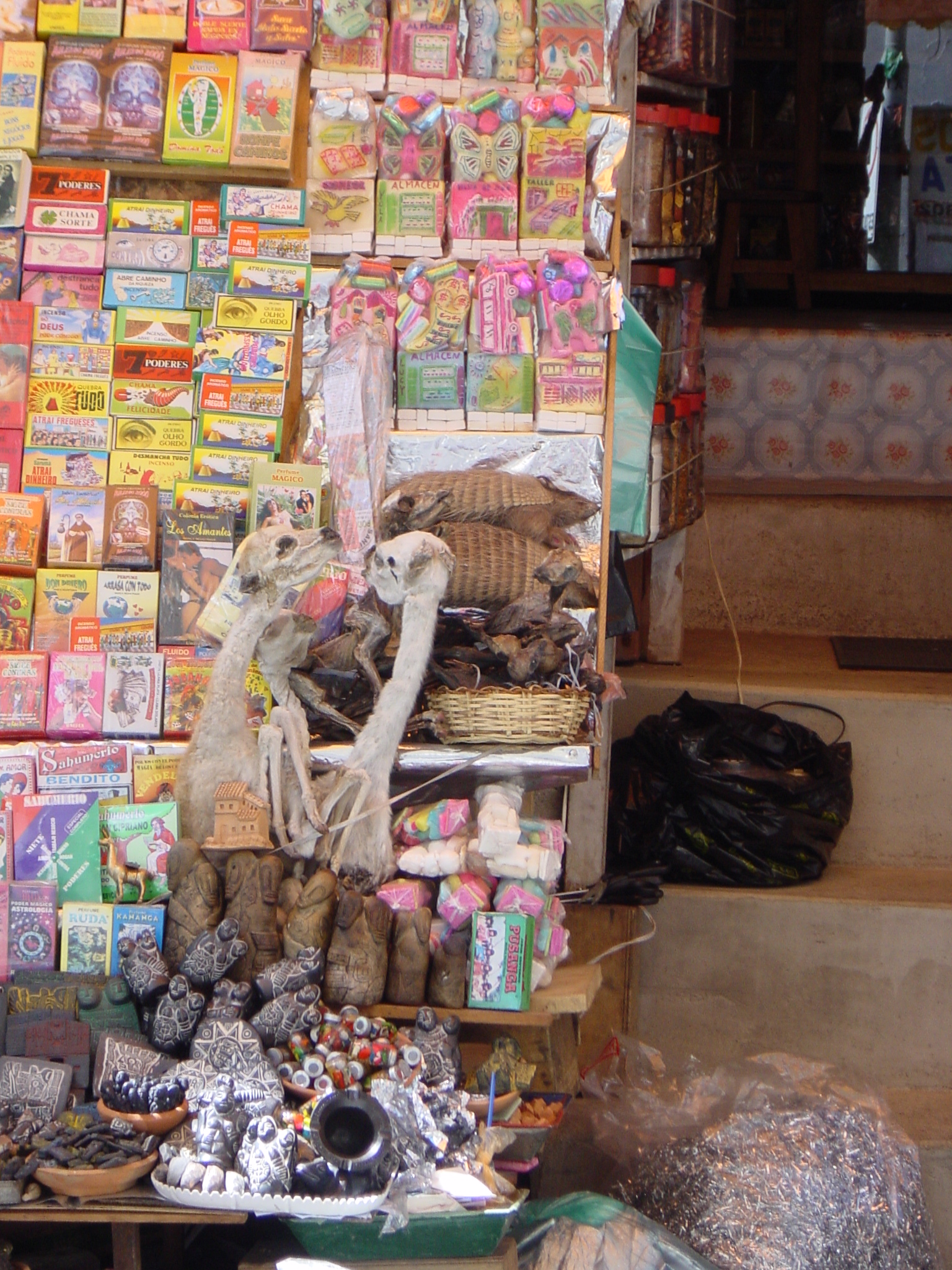 The Witches Market in La Paz: would you like some dried llama fetuses or maybe one of the assorted love potions.