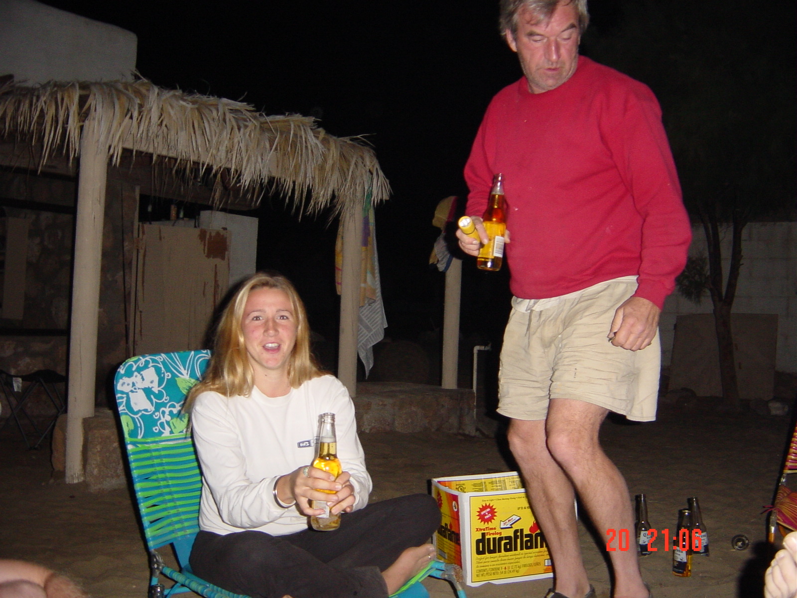 Father and daughter who were our neighbours last night, some beers were had