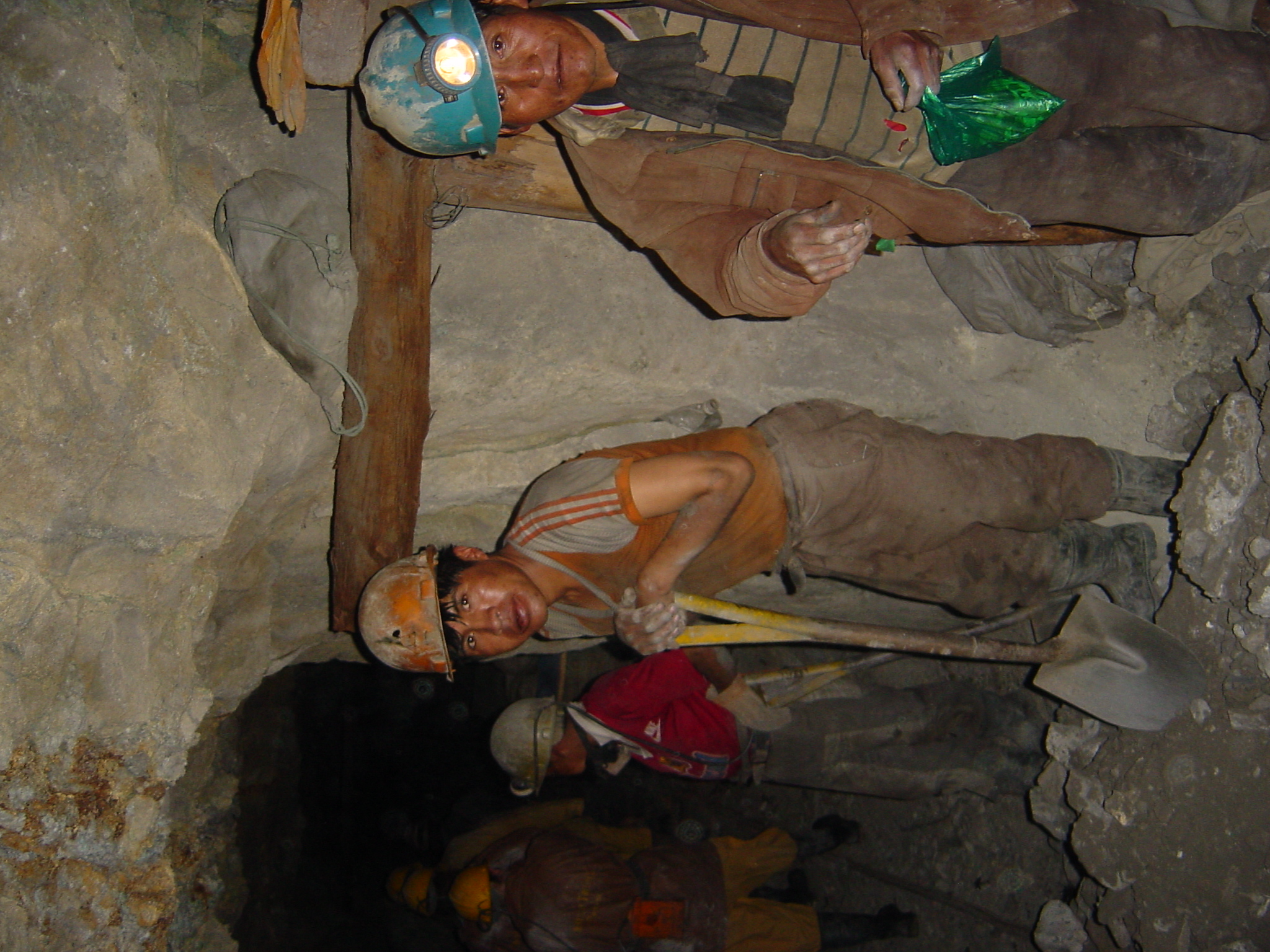 We handed out coca leaves to the miners- they enjoyed it