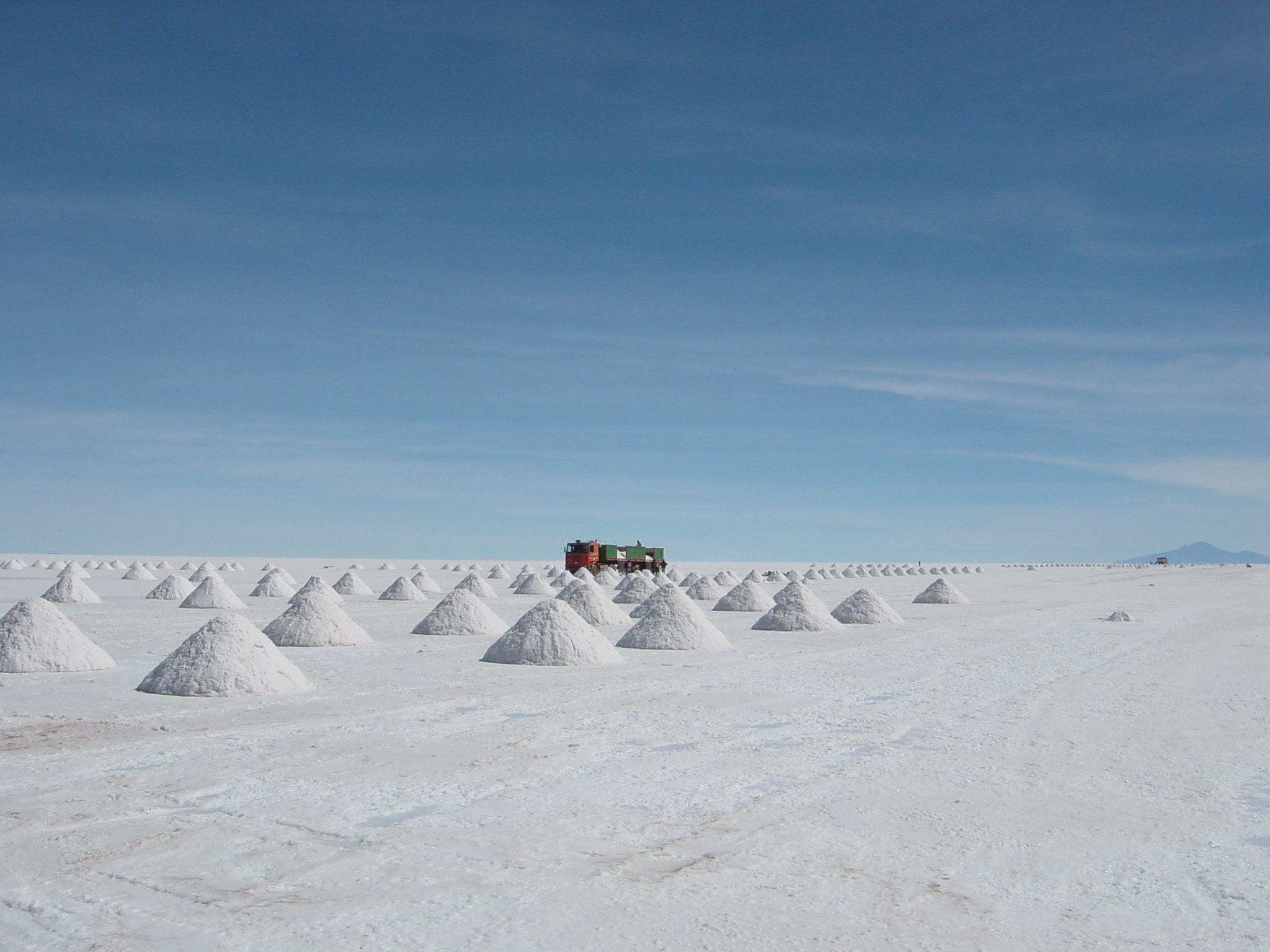 Piles of salt being harvested