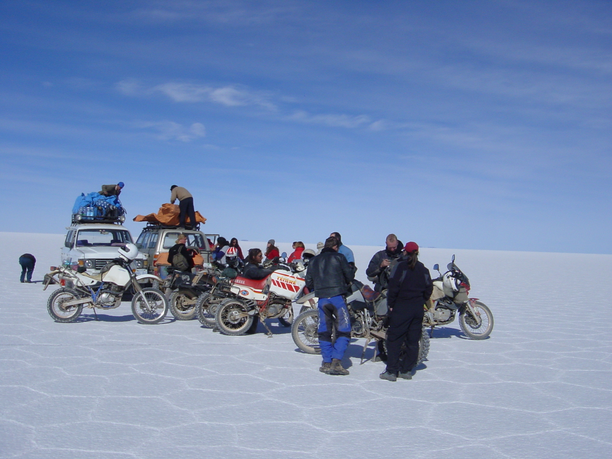 The crew on the salt