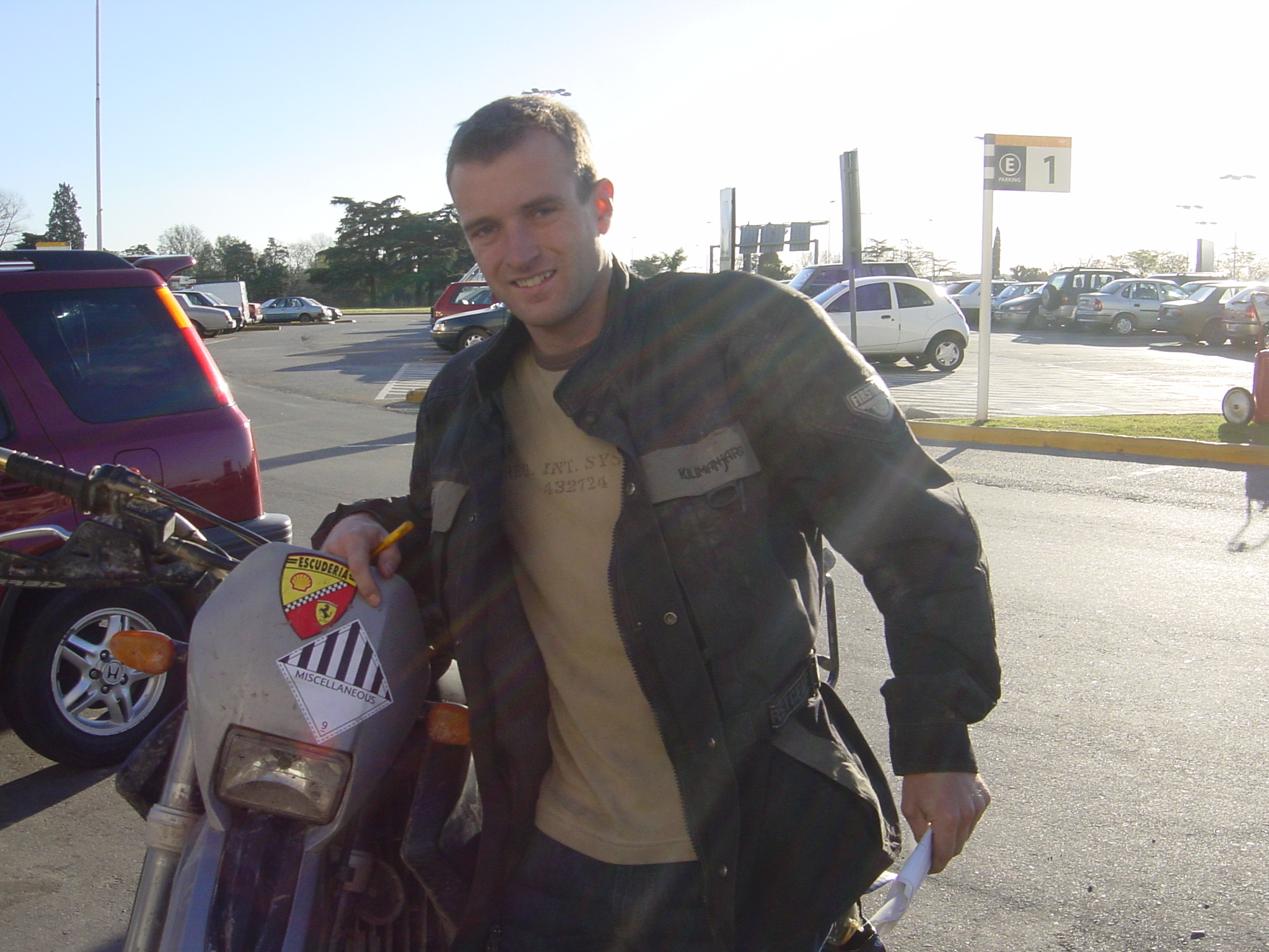 dropping the bikes off at the airport for their trip. Its dangerous... Should have had that sticker on earlier