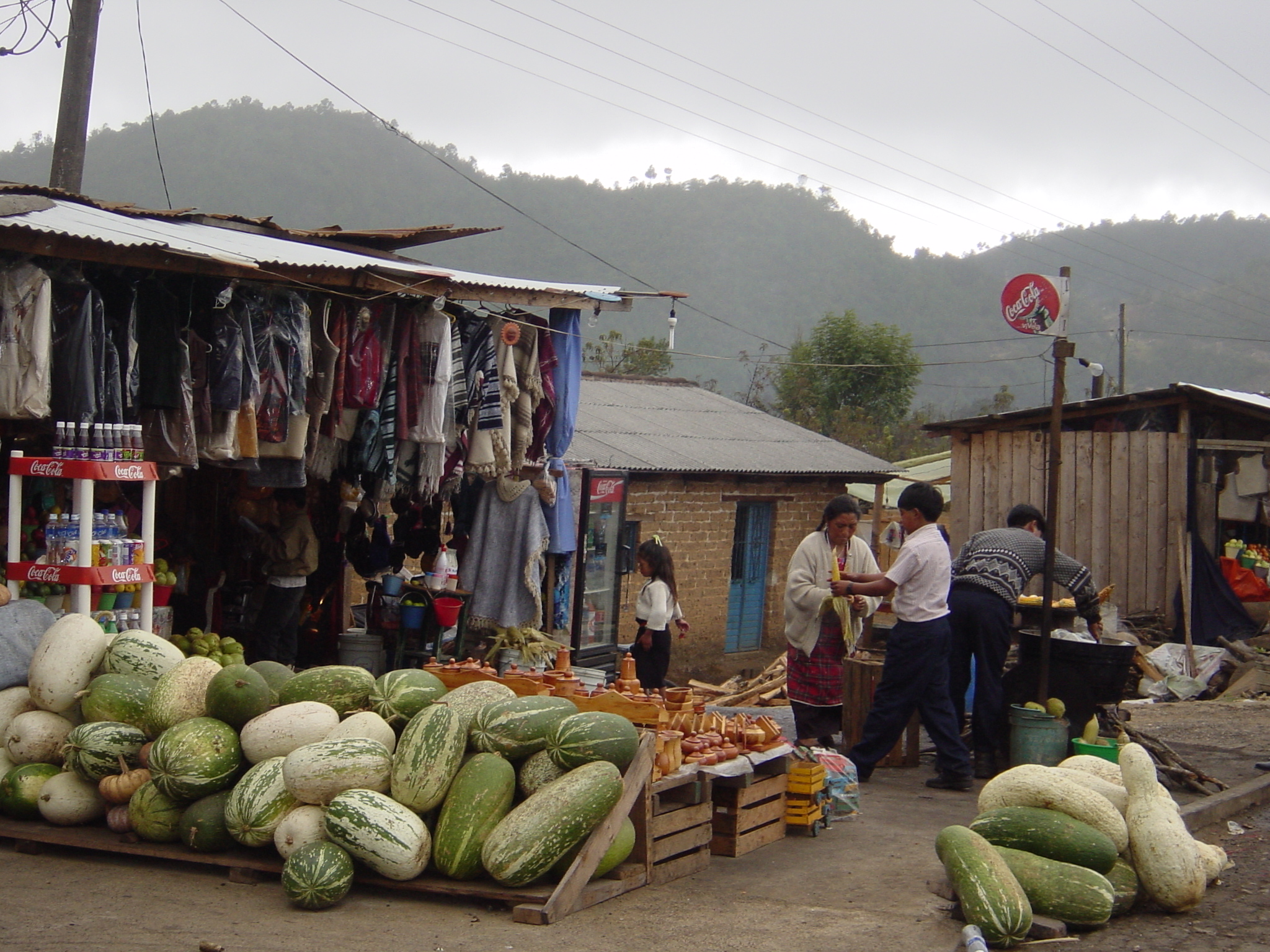 Roadside stalls.