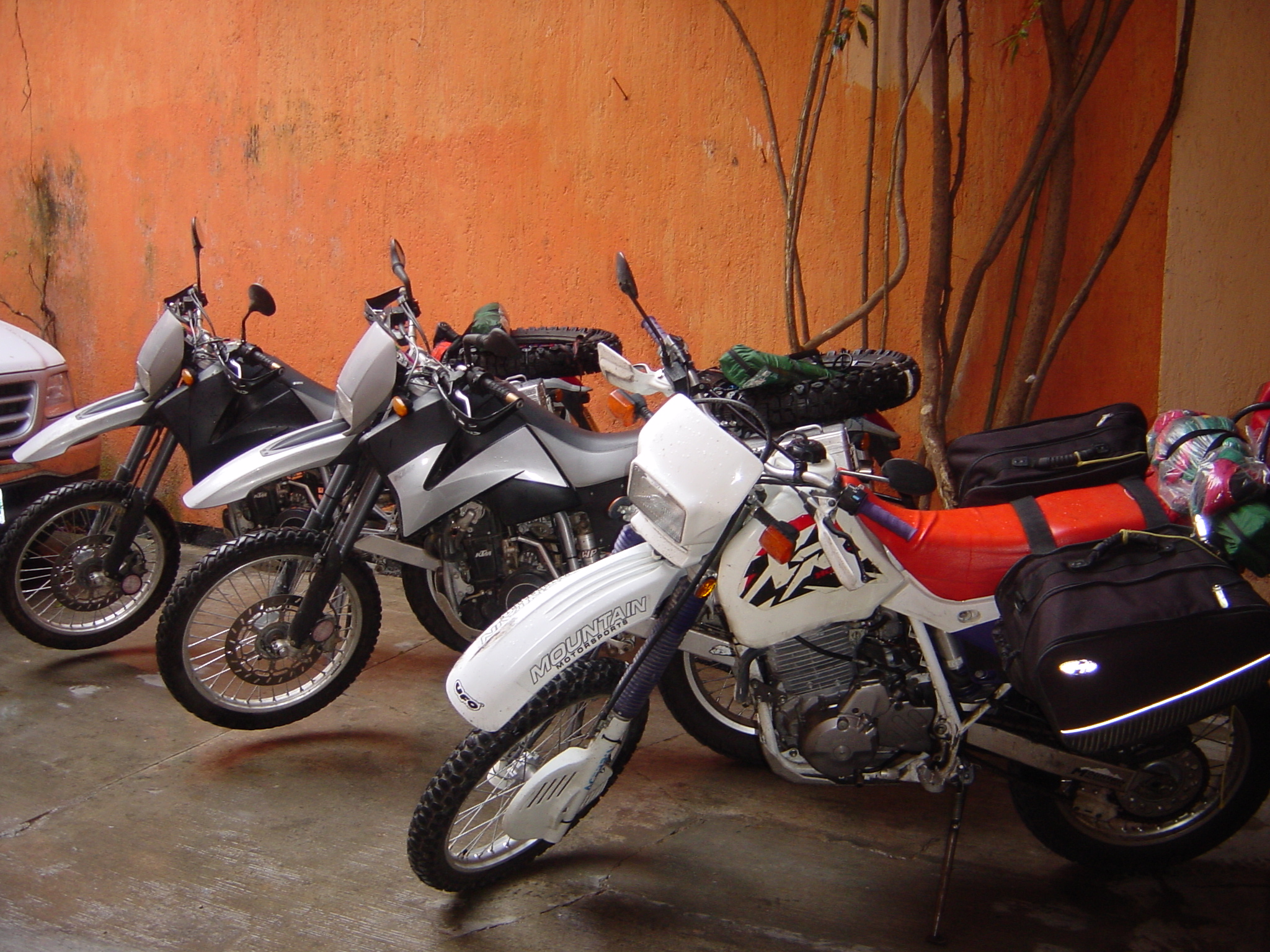 Cleaning the bikes for our Xmas photo shoot