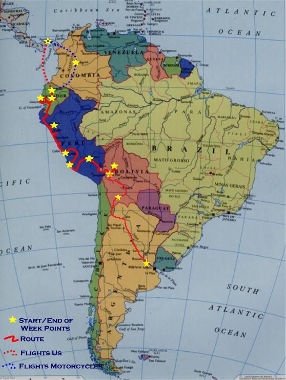 South America route through Week 31
