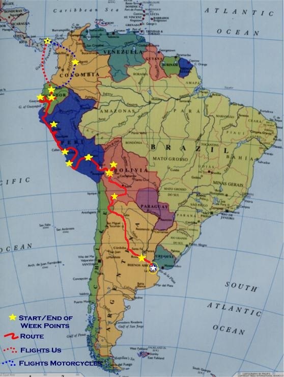 South America route through Week 32